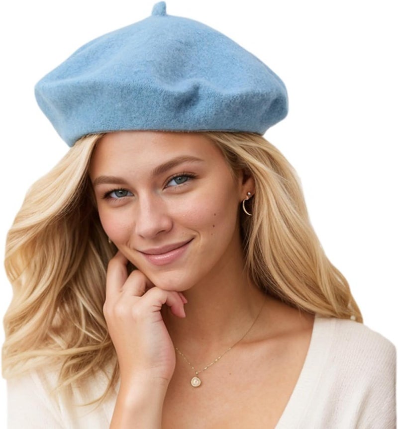 EGANO Women's ​​Beret Hats​​ - French Wool Blend Winter Cap, 70% Wool All-Season Soft ​​Beret Hats for Women​​ (Multi-Color)​ - Image 1